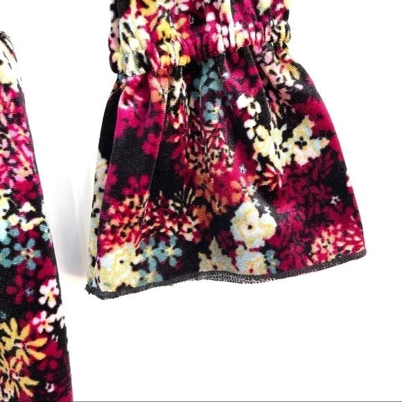 Ella Moss Girls Velvet Smocked Floral Dress Richly Color Size12 - Picture 7 of 7